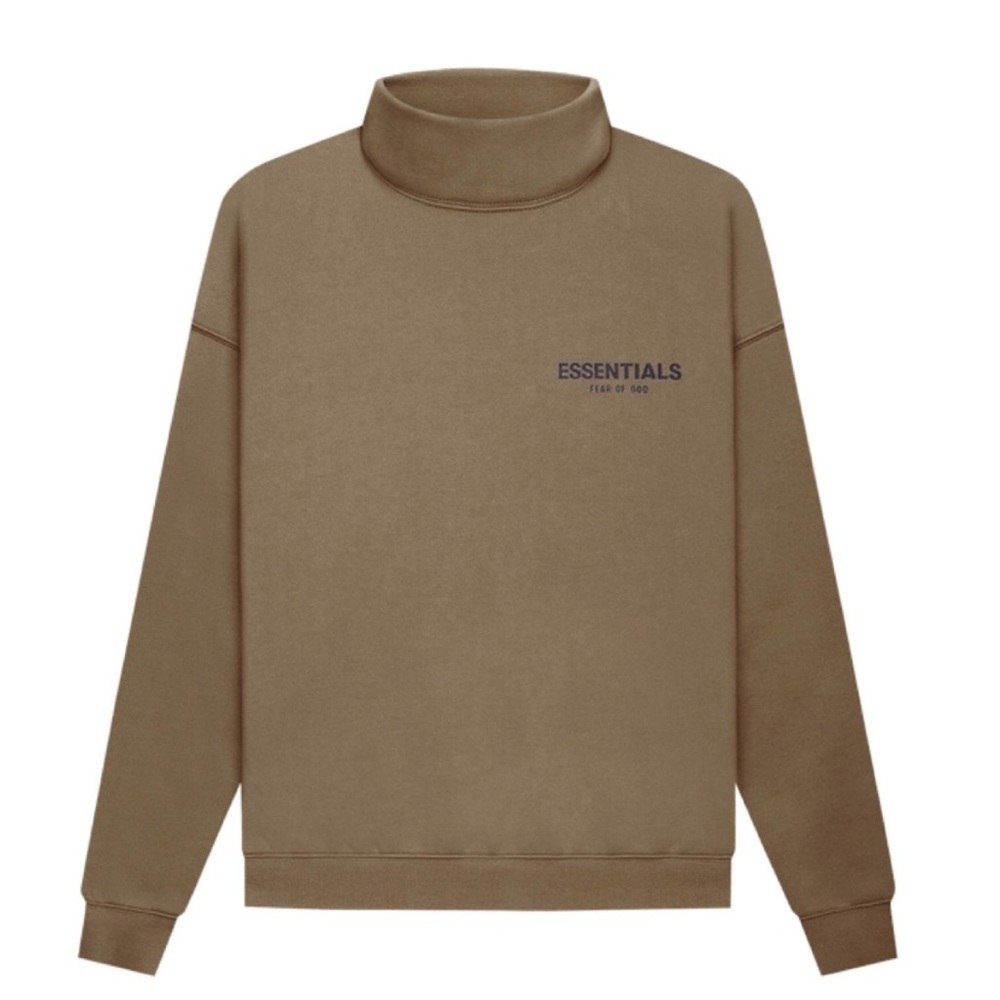 ESSENTIALS Fear Of God Women's Harvest Mock Neck Sweatshirt xxs brown